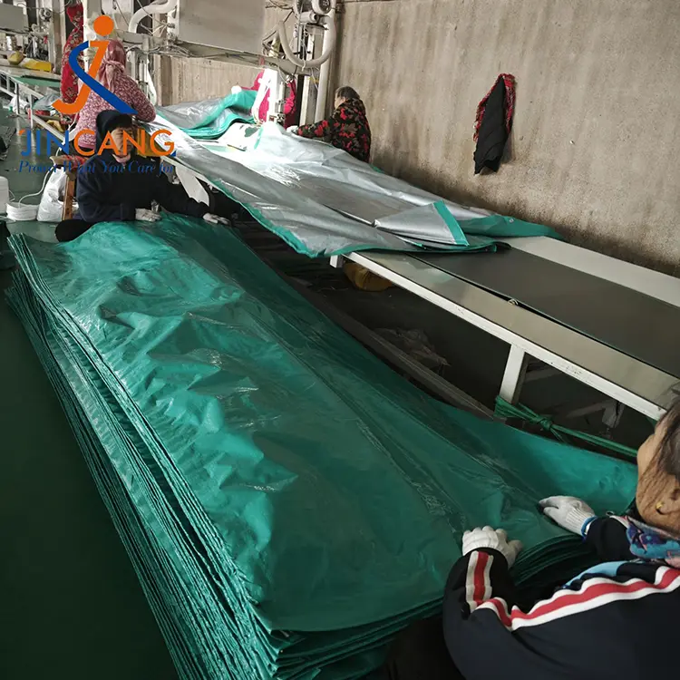 120GSM πράσινο ασημένιο PE Tarpaulin