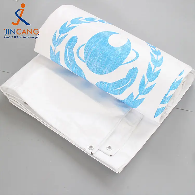 180g λευκό με εκτύπωση pe tarpaulin