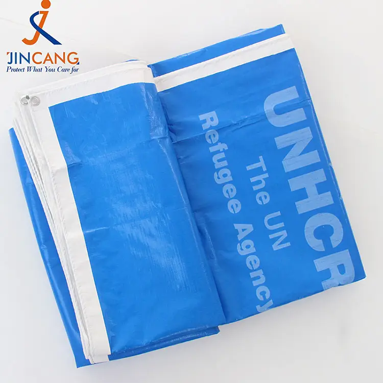 220g μπλε λευκό με εκτύπωση pe tarpaulin