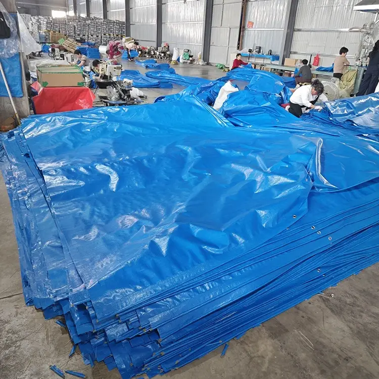 Μπλε 150GSM PE Tarpaulin